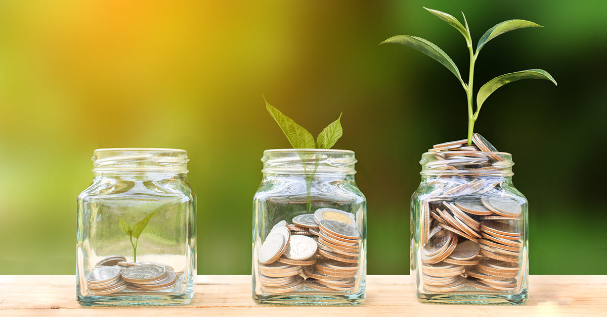 growing coins in jars
