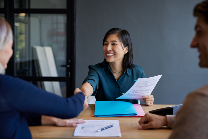 Property Manager shaking hand after meeting
