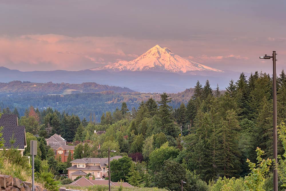 view of Mt. Hood from Happy Valley Oregon