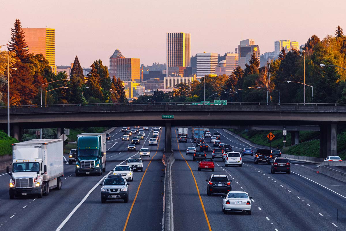 Portland Oregon Freeway Commuters